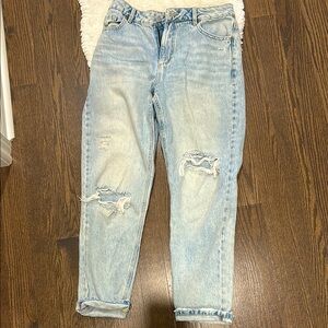 Dynamite Blue Boyfriend Jeans with Distressed Details